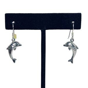 Sterling Silver Dolphin Pierced Earrings (5835)